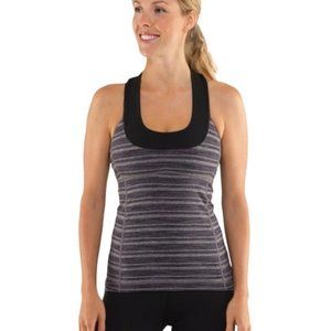 Women’s Black & Gray Striped Racerback Tank Top